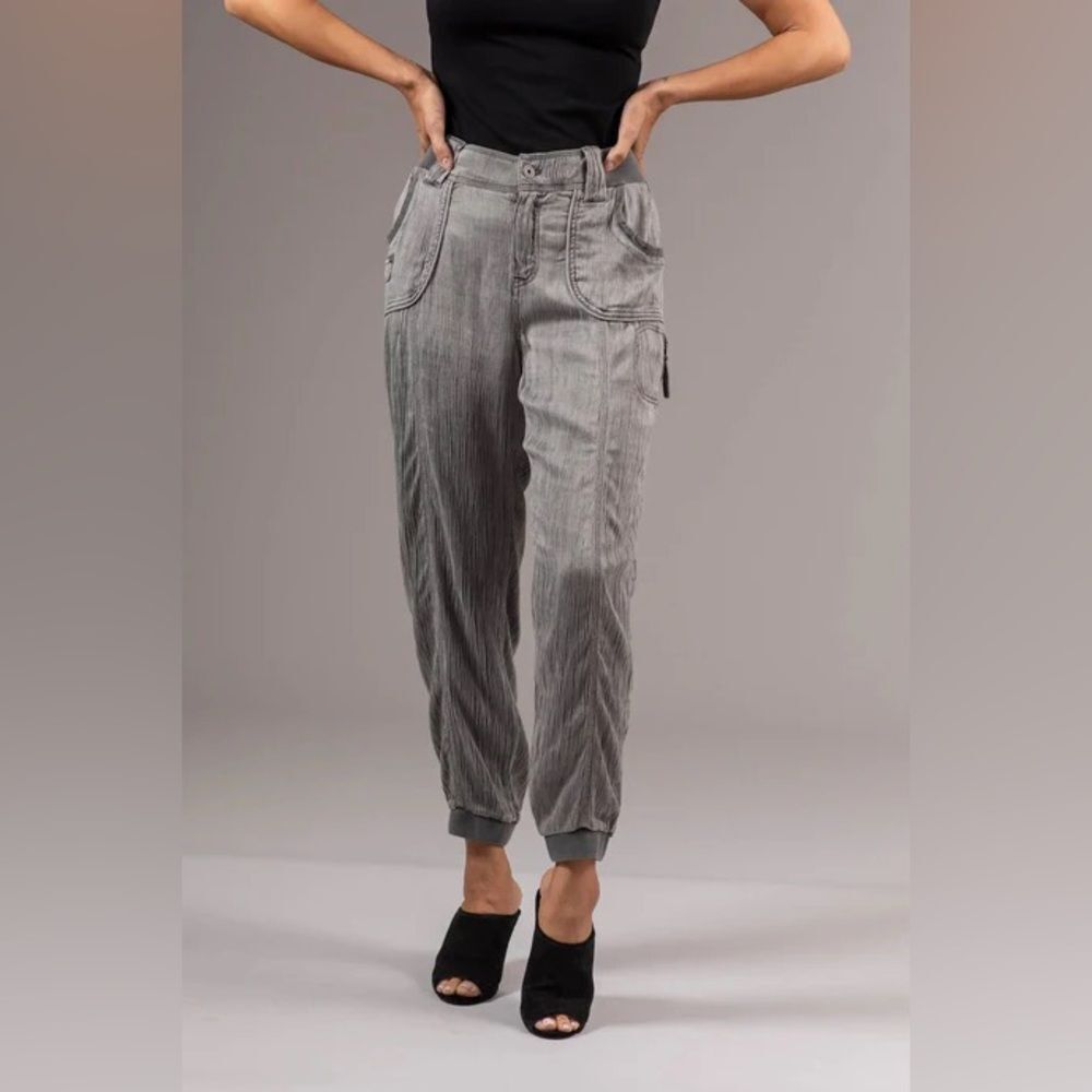 Marrakech Tari Crinkle Cupro Lux Granite Jogger Pants Sz M